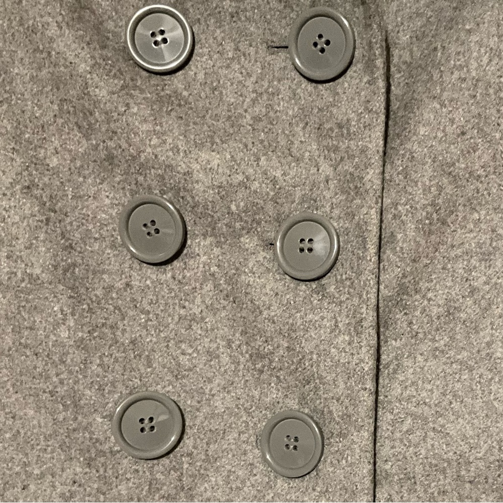Sz 4 NY&Co. Grey Coat New York & Co. Wool-Blend Pea Coat Gray - Picture 7 of 12
